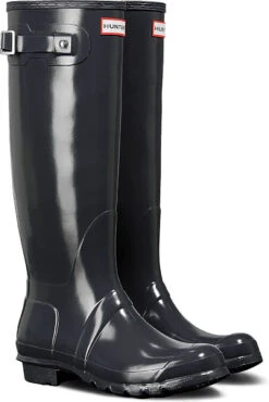 Hunter Women's Original Tall Gloss Rain Boot -Fashion Shoes Store hunter womens original tall gloss rain boot dark slate wft1000rgl dsl 19175.1536967724
