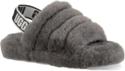 UGG Kids Fluff Yeah Slide -Fashion Shoes Store ugg childrens kids fluff yeah slide charcoal 1098494k chrc 37033.1647038453