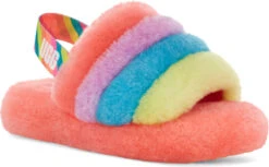 UGG Kids Fluff Yeah Slide -Fashion Shoes Store ugg childrens kids fluff yeah slide peach bliss multi 1124925k pbmt 20682.1647038453