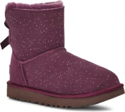 UGG Women's Mini Bailey Bow Metallic Spots -Fashion Shoes Store ugg womens mini bailey bow metallic spots pinot noir 1134135 pnr 74628.1666877473